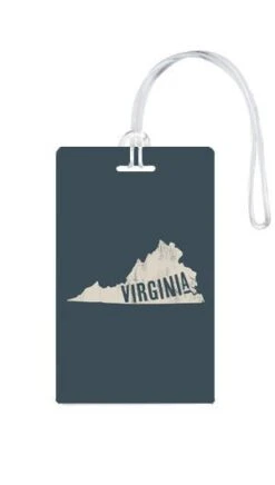 Virginia 'My Home State' Outline Luggage Tag - Navy Blue & White Travel ID Tag -Luggage Pros Store 612 My Home State Virginia Luggage Tag 6