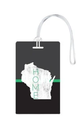 Wisconsin My Home State Luggage Tag – White State Outline Personalized Travel ID Tag -Luggage Pros Store 612 My Home State Wisconsin Luggage Tag 6