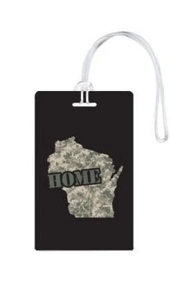 Wisconsin My Home State Luggage Tag – White State Outline Personalized Travel ID Tag -Luggage Pros Store 612 My Home State Wisconsin Luggage Tag 7