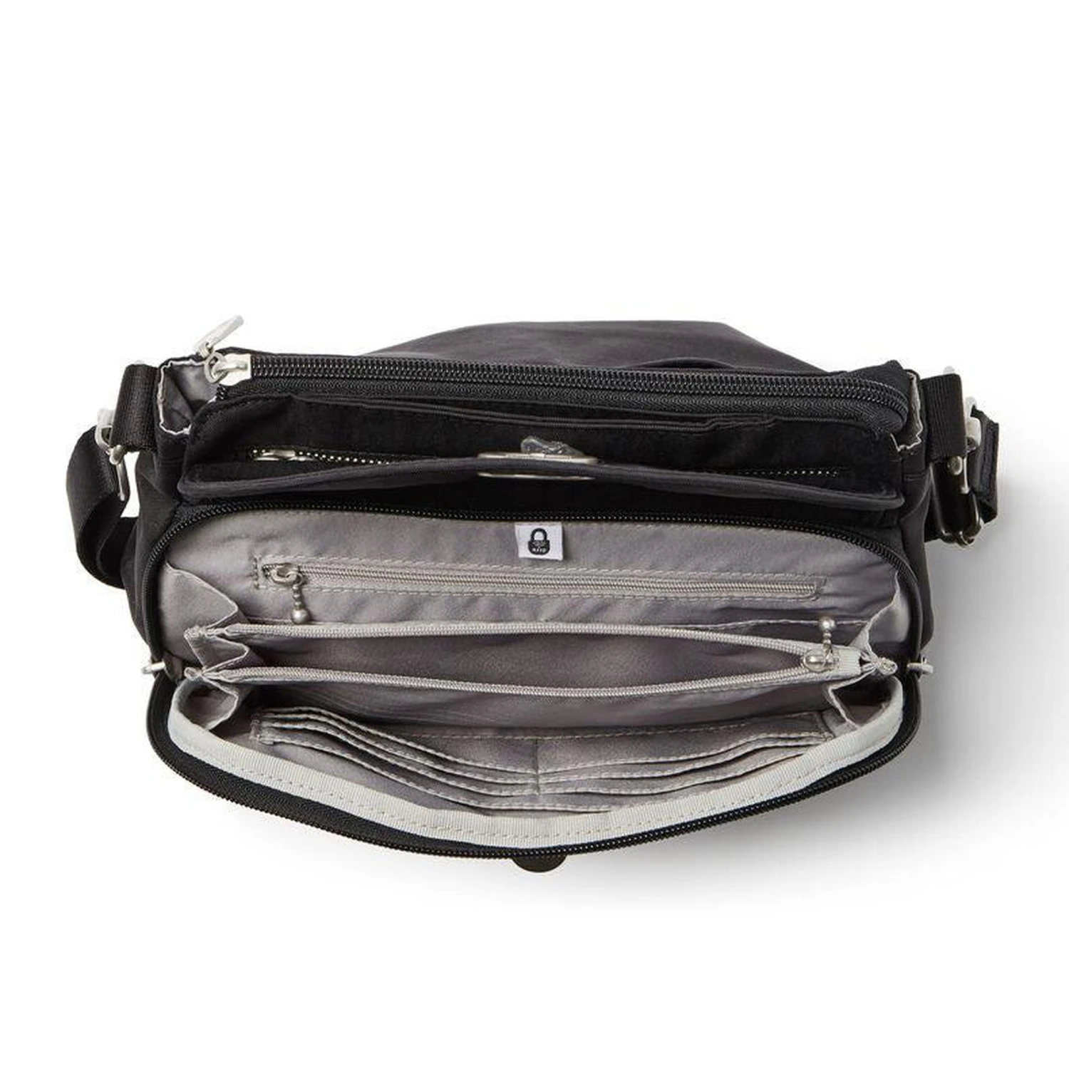 Baggallini Calais Crossbody Bag in Black - RFID Protected Nylon Travel Handbag 11 Baggallini Calais Crossbody Bag in Black - RFID Protected Nylon Travel Handbag - Image 9