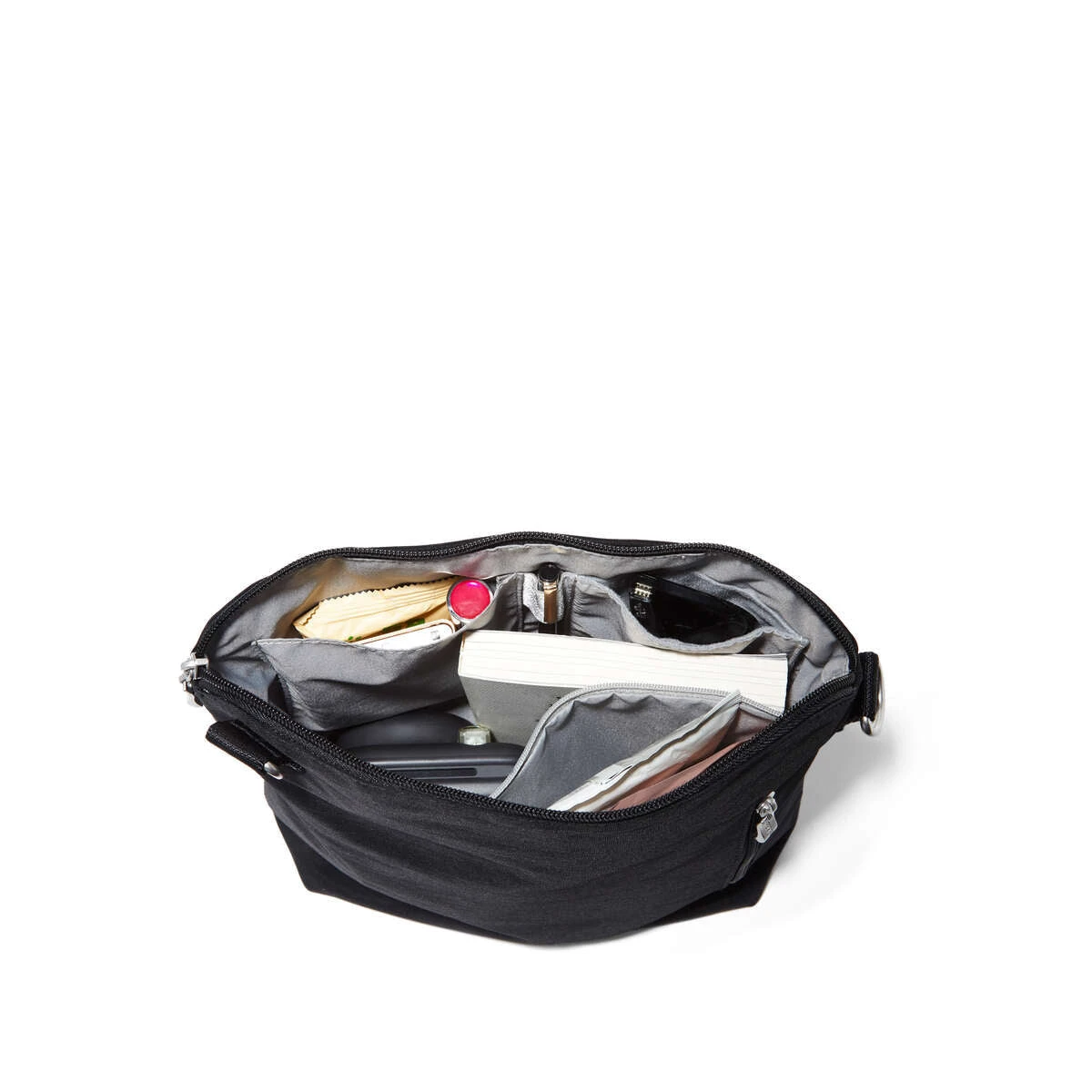 Baggallini Modern Large Pocket Crossbody - Stone Grey Nylon Travel Purse 10 Baggallini Modern Large Pocket Crossbody - Stone Grey Nylon Travel Purse - Image 8