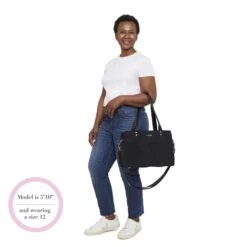 Baggallini Black with Gold Hardware – The Only Bag Originals Multi-Compartment Travel Tote -Luggage Pros Store Baggallini The Only Bag 16