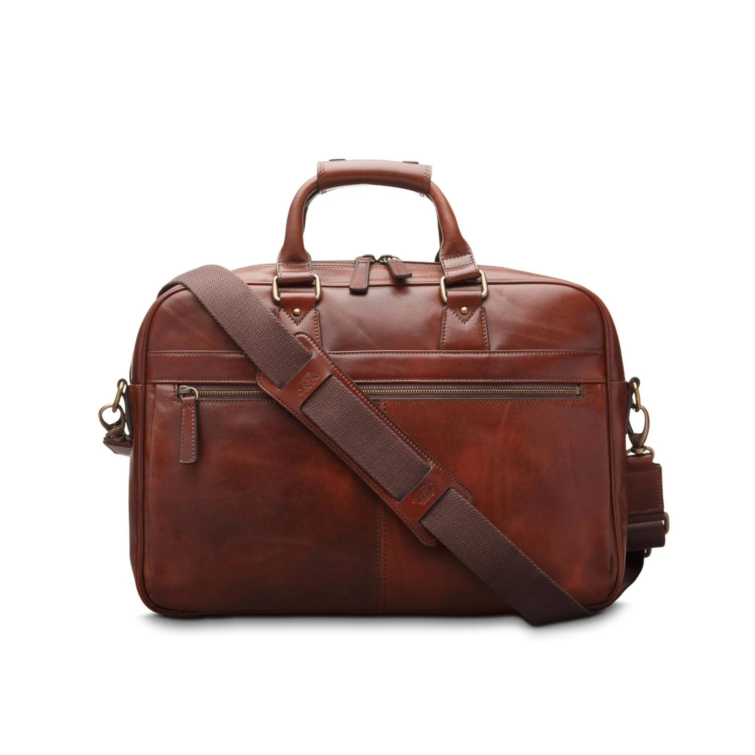 Bosca Dolce Dark Brown Italian Leather Single Gusset Stringer Briefcase – 16" Laptop Bag 4 Bosca Dolce Dark Brown Italian Leather Single Gusset Stringer Briefcase – 16" Laptop Bag - Image 2