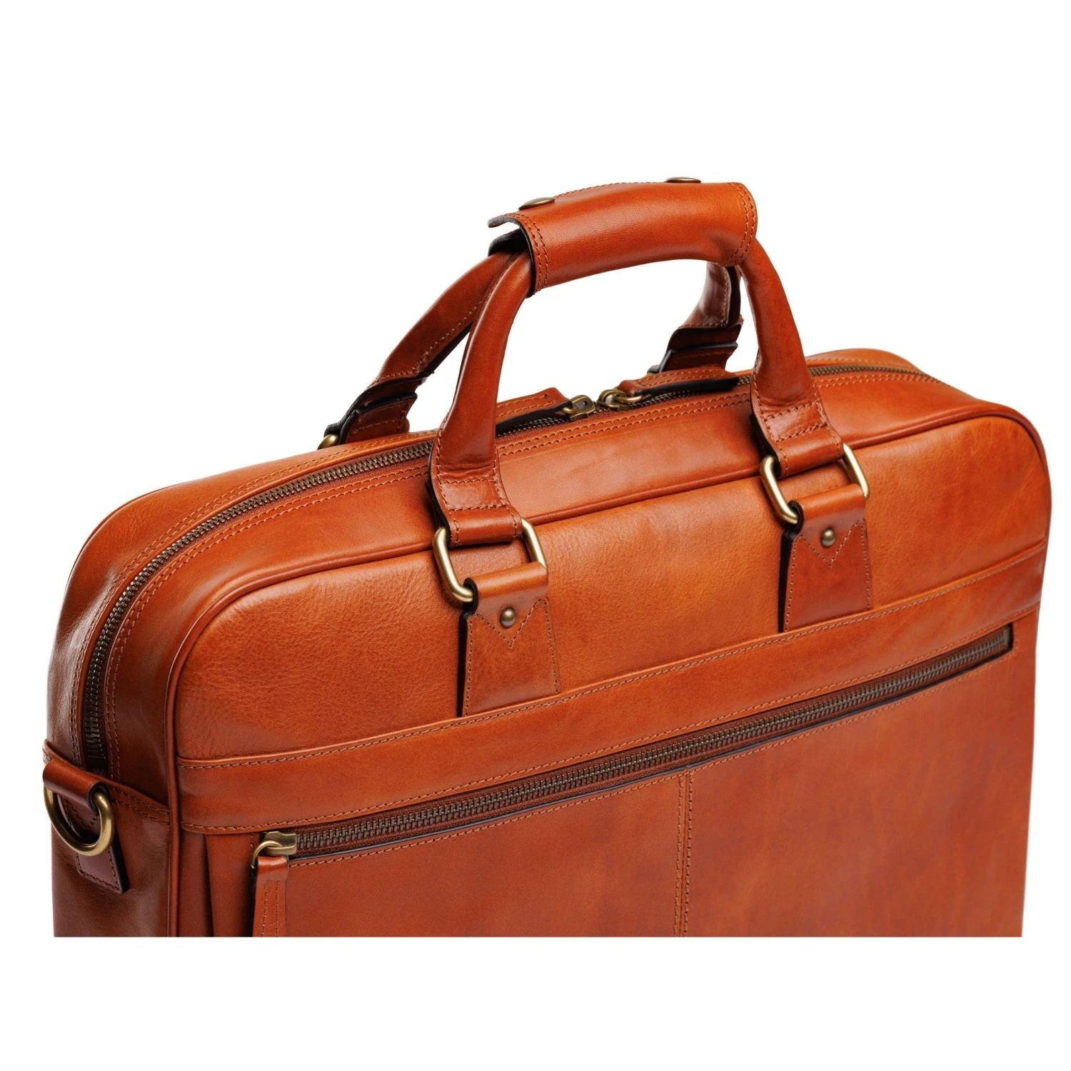 Bosca Dolce Dark Brown Italian Leather Single Gusset Stringer Briefcase – 16" Laptop Bag 10 Bosca Dolce Dark Brown Italian Leather Single Gusset Stringer Briefcase – 16" Laptop Bag - Image 8