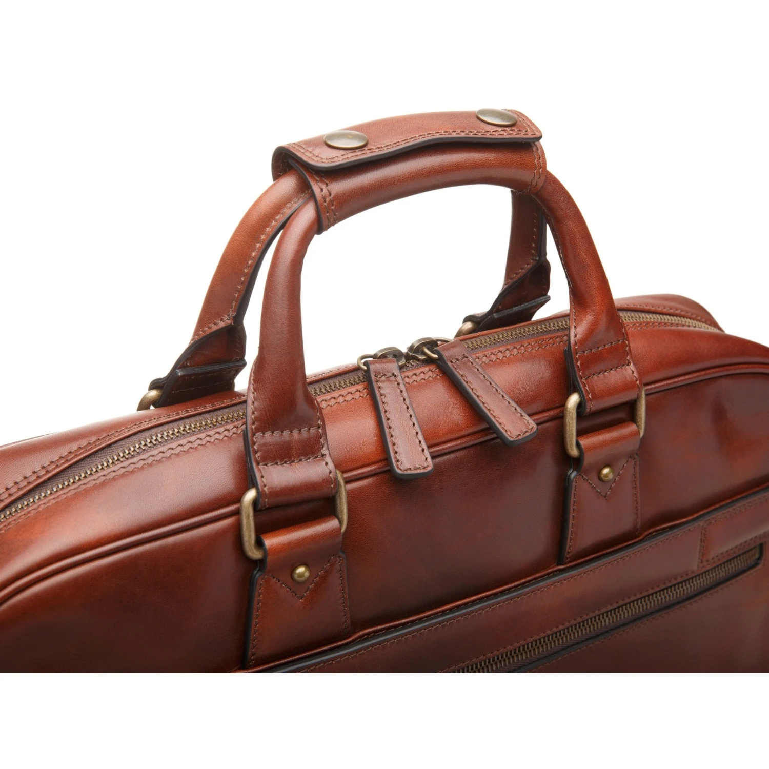 Bosca Dolce Dark Brown Italian Leather Single Gusset Stringer Briefcase – 16" Laptop Bag 11 Bosca Dolce Dark Brown Italian Leather Single Gusset Stringer Briefcase – 16" Laptop Bag - Image 9