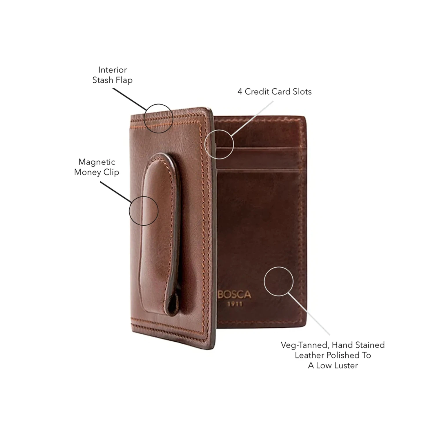 Bosca Dolce Leather Deluxe Front Pocket Wallet With Magnetic Clip 8 Bosca Dolce Leather Deluxe Front Pocket Wallet With Magnetic Clip - Image 6