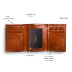 Bosca Old Leather Double ID Trifold Wallet – RFID Blocking Hand-Stained Italian Leather 13 Bosca Old Leather Double ID Trifold Wallet – RFID Blocking Hand-Stained Italian Leather -Luggage Pros Store Bosca Old Leather Double ID Trifold Wallet 5