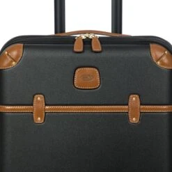 Brics Bellagio 3.0 21" Expandable Spinner Trunk - Navy Blue with Cognac Leather Accents & Front Pocket -Luggage Pros Store Brics Bellagio 3 0 21 Spinner Trunk with Pocket 17