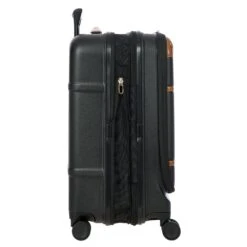 Brics Bellagio 3.0 21" Expandable Spinner Trunk - Navy Blue with Cognac Leather Accents & Front Pocket -Luggage Pros Store Brics Bellagio 3 0 21 Spinner Trunk with Pocket 20