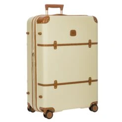 Brics Bellagio 3.0 30" Expandable Spinner Trunk - Cream with Tan Leather Trim -Luggage Pros Store Brics Bellagio 3 0 30 Spinner Trunk 11 dca910a2