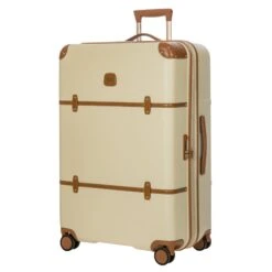 Brics Bellagio 3.0 30" Expandable Spinner Trunk - Cream with Tan Leather Trim -Luggage Pros Store Brics Bellagio 3 0 30 Spinner Trunk 13
