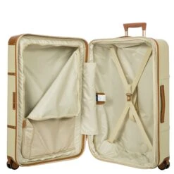 Brics Bellagio 3.0 30" Expandable Spinner Trunk - Cream with Tan Leather Trim -Luggage Pros Store Brics Bellagio 3 0 30 Spinner Trunk 14