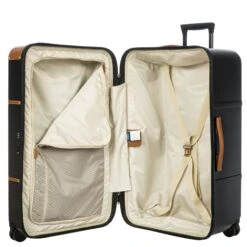 Bric's Bellagio 3.0 Cream with Cognac Leather Trim – 31" Vintage 4-Wheel Spinner Trunk -Luggage Pros Store Brics Bellagio 3 0 Trolley Baule 4 Wheel 31 Trunk 13