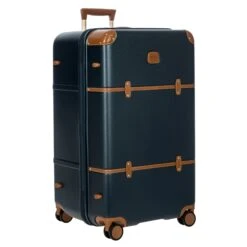 Bric's Bellagio 3.0 Cream with Cognac Leather Trim – 31" Vintage 4-Wheel Spinner Trunk -Luggage Pros Store Brics Bellagio 3 0 Trolley Baule 4 Wheel 31 Trunk 9