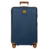 Brics Capri 2.0 27" Spinner Expandable Polycarbonate Checked Luggage - Matte Blue with Leather Accents -Luggage Pros Store Brics Capri 2 0 27 Spinner Expandable