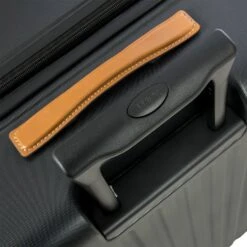 Brics Capri 2.0 27" Spinner Expandable Polycarbonate Checked Luggage - Matte Blue with Leather Accents -Luggage Pros Store Brics Capri 2 0 27 Spinner Expandable 12