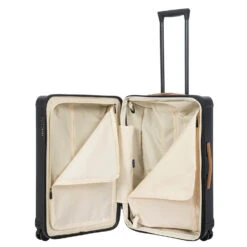 Brics Capri 2.0 27" Spinner Expandable Polycarbonate Checked Luggage - Matte Blue with Leather Accents -Luggage Pros Store Brics Capri 2 0 27 Spinner Expandable 16