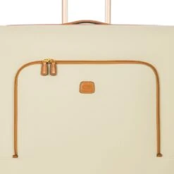 Brics Firenze Cream 32" Split Frame Spinner – Tuscan Leather Trimmed Large Checked Luggage -Luggage Pros Store Brics Firenze Spinner 32 Split Frame 6