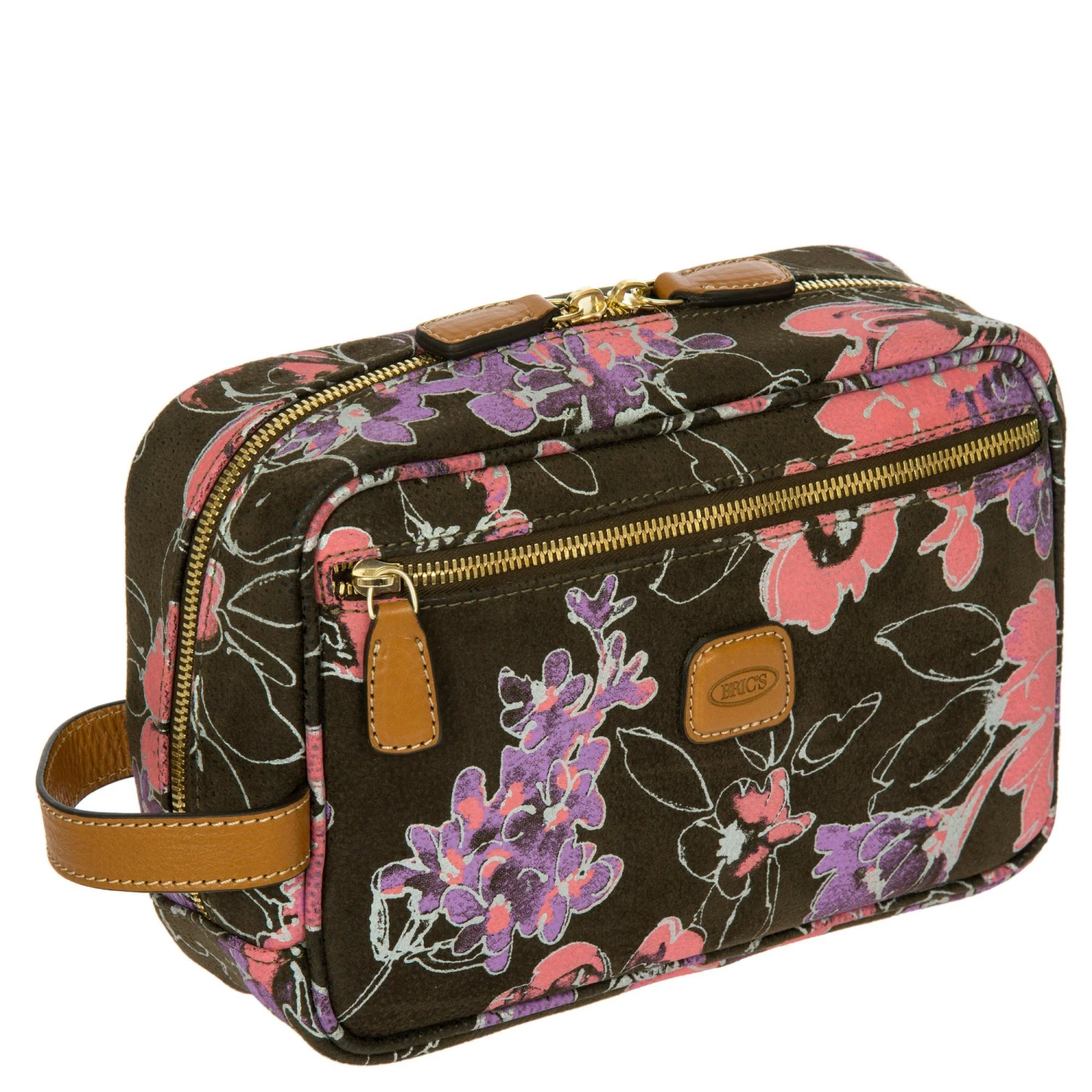 Brics Life 65th Floral Anniversary Collection Travel Shave Case – Olive Floral Sueded PVC 5 Brics Life 65th Floral Anniversary Collection Travel Shave Case – Olive Floral Sueded PVC - Image 3