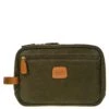 Brics Life Traditional Shave Case – Olive Suede-Effect Luxury Toiletry Bag with Leather Trim 1 Brics Life Traditional Shave Case – Olive Suede-Effect Luxury Toiletry Bag with Leather Trim -Luggage Pros Store Brics Life Traditional Shave Case