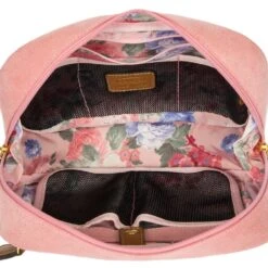 Brics Life Traditional Shave Case – Olive Suede-Effect Luxury Toiletry Bag with Leather Trim -Luggage Pros Store Brics Life Traditional Shave Case 3