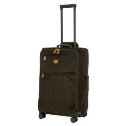 Brics Life Tropea 27" Checked Spinner Luggage – Olive Green Suede-Effect with Leather Trim 13 Brics Life Tropea 27" Checked Spinner Luggage – Olive Green Suede-Effect with Leather Trim -Luggage Pros Store Brics Life Tropea 27 Spinner 3