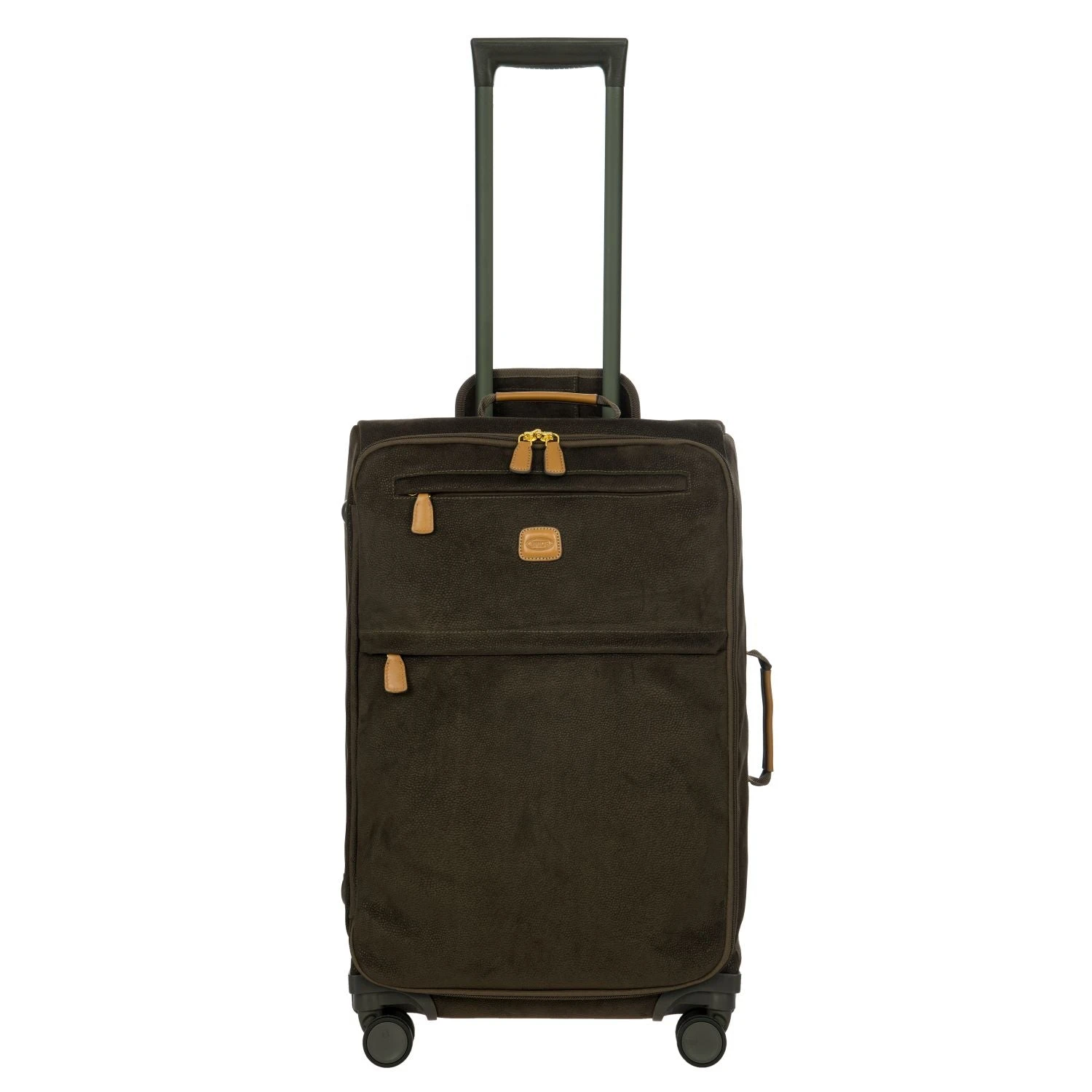 Brics Life Tropea 27" Checked Spinner Luggage – Olive Green Suede-Effect with Leather Trim 11 Brics Life Tropea 27" Checked Spinner Luggage – Olive Green Suede-Effect with Leather Trim - Image 9