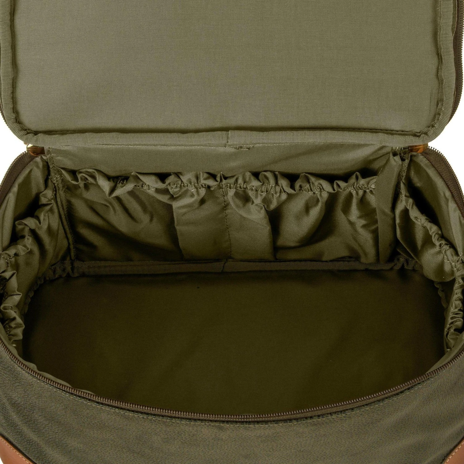 Brics Life Tuscan Cosmetic Tote Olive - Suede-Effect Travel Bag with Leather Trim 4 Brics Life Tuscan Cosmetic Tote Olive - Suede-Effect Travel Bag with Leather Trim - Image 2
