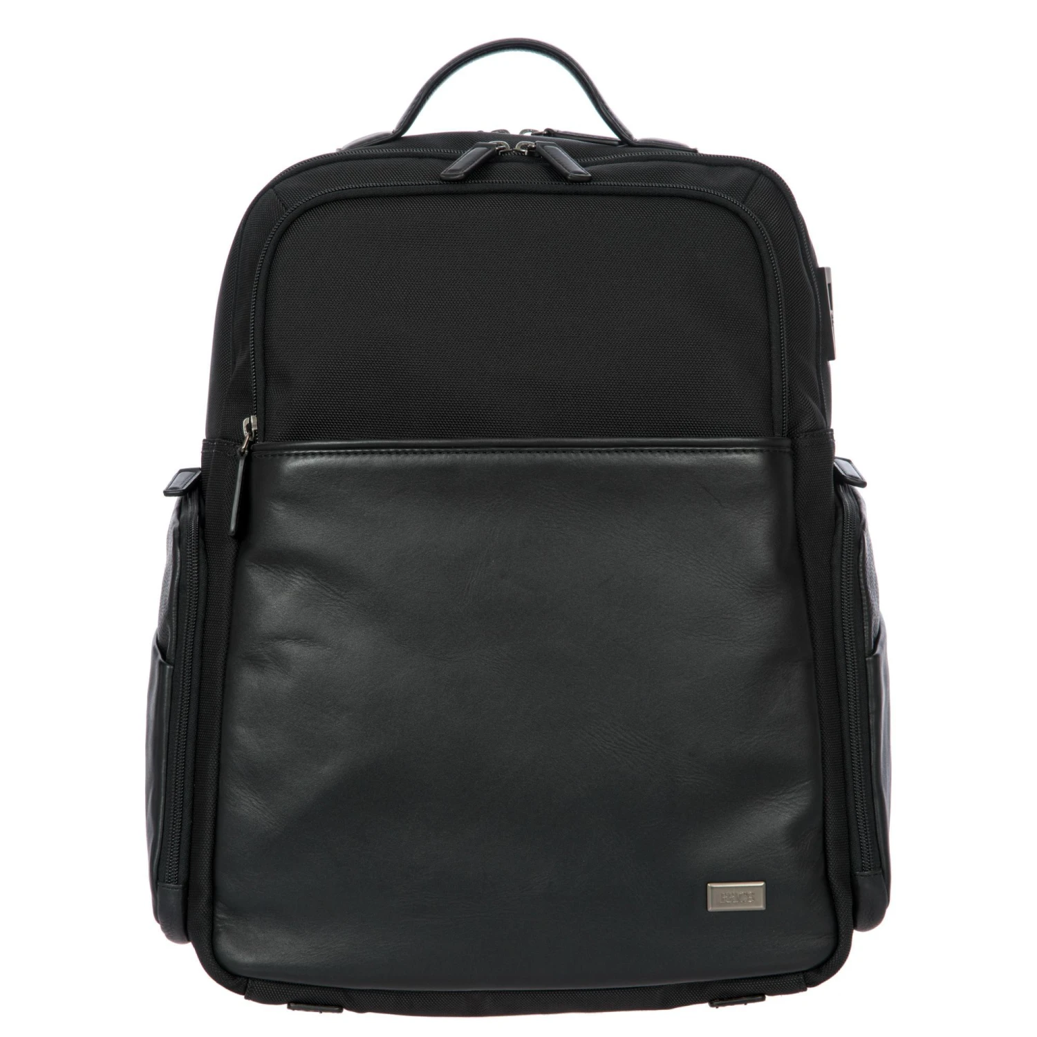 Brics Monza Large Business Backpack - Black Technical Nylon & Leather with USB Port 12 Brics Monza Large Business Backpack - Black Technical Nylon & Leather with USB Port - Image 10
