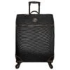 Brics Pronto 30" Black Ultra Light Expandable Spinner – Large Checked Luggage with Leather Accents