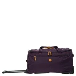 Bric's X-Bag 28-Inch Rolling Duffle - Navy Blue & Tan Leather - Lightweight Waterproof Checked Luggage -Luggage Pros Store Brics X Bag 28 Rolling Duffle 12