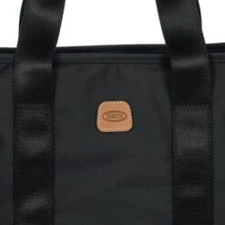Brics X-Collection Opera Bag S - Black Waterproof Recycled Fabric Tote with Leather Trim -Luggage Pros Store Brics X Collection Opera Bag S 20