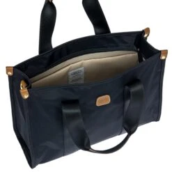 Brics X-Collection Opera Bag S - Black Waterproof Recycled Fabric Tote with Leather Trim -Luggage Pros Store Brics X Collection Opera Bag S 5