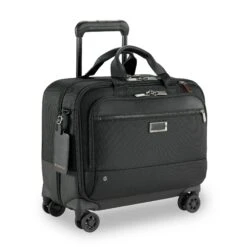 Briggs & Riley @Work Black Ballistic Nylon Medium Spinner Brief – 4-Wheel Rolling 15.6" Laptop Case -Luggage Pros Store Briggs Riley Work Medium Spinner Brief 3