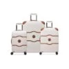 Delsey Chatelet Air 2.0 3-Piece Luggage Set in Angora White with Vegan Leather Trim – Luxury Spinner Suitcase Trio
