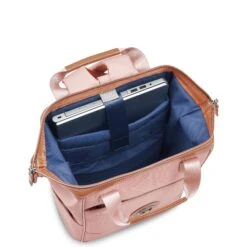 Delsey Chatelet Air 2.0 Backpack Tote – Champagne with Cognac Trim – 14" Laptop Bag -Luggage Pros Store Delsey Chatelet Air 2 0 Backpack Tote 14