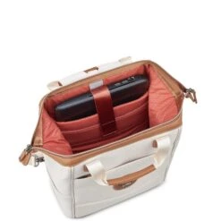 Delsey Chatelet Air 2.0 Backpack Tote – Champagne with Cognac Trim – 14" Laptop Bag -Luggage Pros Store Delsey Chatelet Air 2 0 Backpack Tote 3