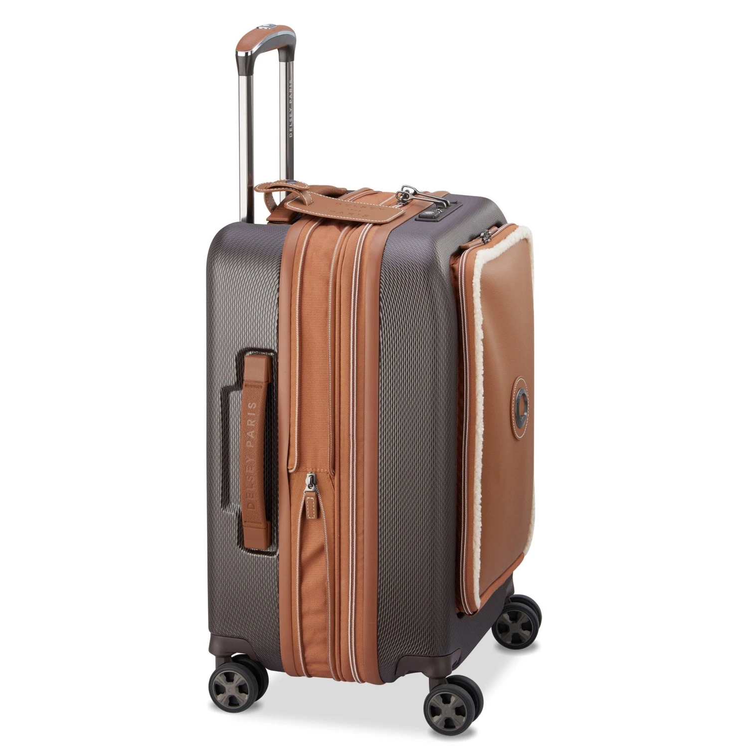 Delsey Chatelet Air 2.0 Angora White with Tan Trim – Fleece Pocket Expandable International Business Carry-On Spinner 12 Delsey Chatelet Air 2.0 Angora White with Tan Trim – Fleece Pocket Expandable International Business Carry-On Spinner - Image 10