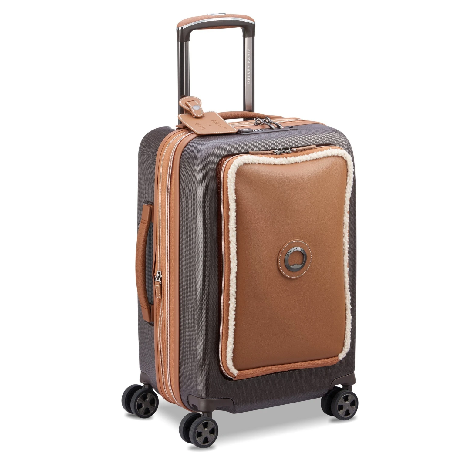 Delsey Chatelet Air 2.0 Angora White with Tan Trim – Fleece Pocket Expandable International Business Carry-On Spinner 4 Delsey Chatelet Air 2.0 Angora White with Tan Trim – Fleece Pocket Expandable International Business Carry-On Spinner - Image 2