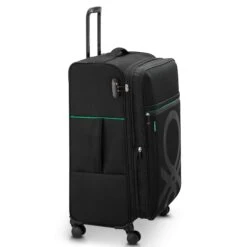 Delsey Teal and Lime Green Benetton Color Block – 27" Expandable Softside Spinner Checked Luggage -Luggage Pros Store Delsey Color Block 27 Expandable Spinner Upright 8