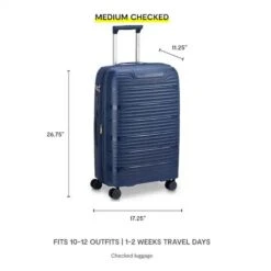 Delsey Dune 25-Inch Navy Blue Expandable Spinner Upright – Lightweight Hard-Shell Checked Luggage -Luggage Pros Store Delsey Dune 25 Expandable Spinner Upright 17 b0031b44