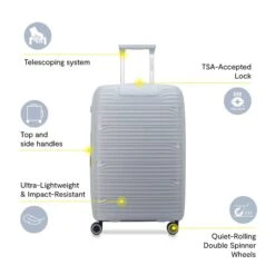 Delsey Dune 25-Inch Navy Blue Expandable Spinner Upright – Lightweight Hard-Shell Checked Luggage -Luggage Pros Store Delsey Dune 25 Expandable Spinner Upright 20 707b14ab