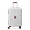 Delsey Flanerie SE 24" Checked Spinner Luggage - Hardside Polycarbonate with Cognac Trim