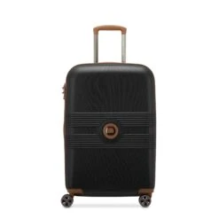 Delsey Flanerie SE 24" Checked Spinner Luggage - Hardside Polycarbonate with Cognac Trim -Luggage Pros Store Delsey Flanerie SE 24 Spinner 4 d8e91ae2