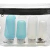 Eagle Creek Silicone Bottle Set - Clear/Aqua -Luggage Pros Store Eagle Creek Silicone Bottle Set ClearAqua