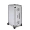 FPM Milano Bank S Silver Aluminum Trunk On Wheels – Extra Large Checked Spinner Suitcase -Luggage Pros Store FPM Milano Bank S Trunk on Wheels