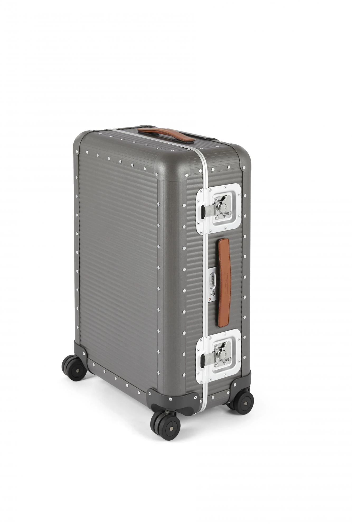 FPM Milano Bank Spinner 68 Silver Aluminum - Italian Leather Handle Medium Checked Luggage 3 FPM Milano Bank Spinner 68 Silver Aluminum - Italian Leather Handle Medium Checked Luggage