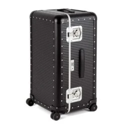 FPM Milano Bank Trunk On Wheels L – Silver Aluminum Extra Large Checked Spinner Luggage -Luggage Pros Store FPM Milano Bank Trunk on Wheels L 3