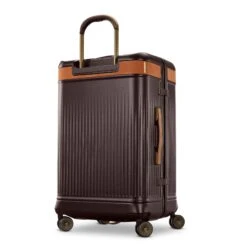 Hartmann Reserve Medium Trunk - Matte Hardside Checked Luggage with Aniline Leather Trim -Luggage Pros Store Hartmann Reserve Medium Expandable Trunk 5