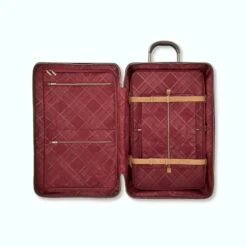 Hartmann Reserve Medium Trunk - Matte Hardside Checked Luggage with Aniline Leather Trim -Luggage Pros Store Hartmann Reserve Medium Expandable Trunk 7